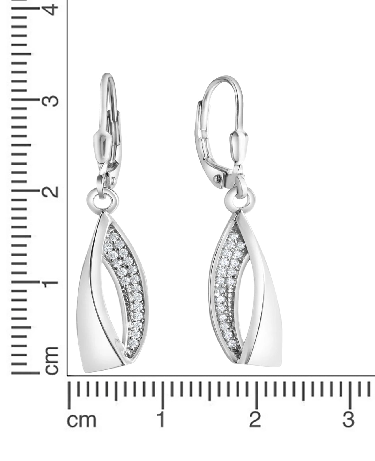elegante ohrhaenger mit funkelnden zirkonia