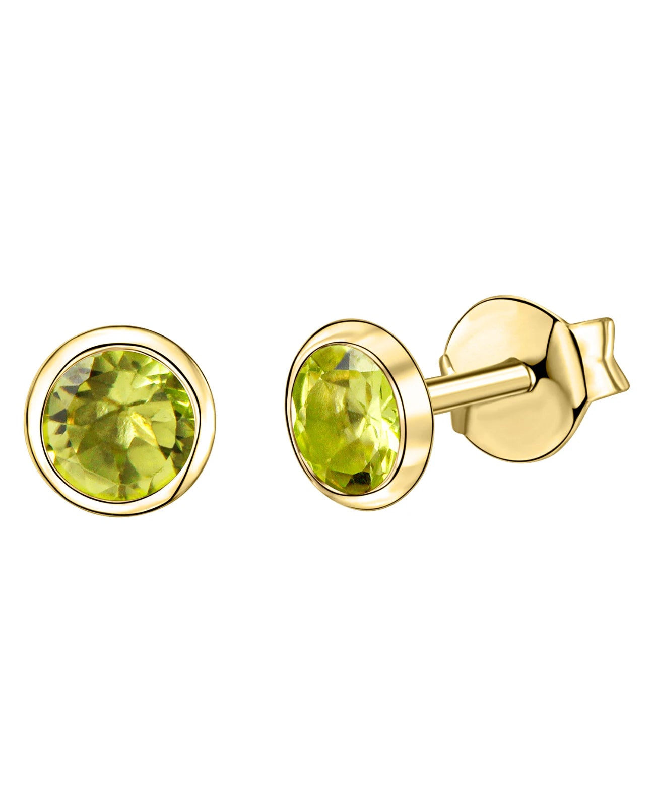 Ohrstecker peridot in zargenfassung