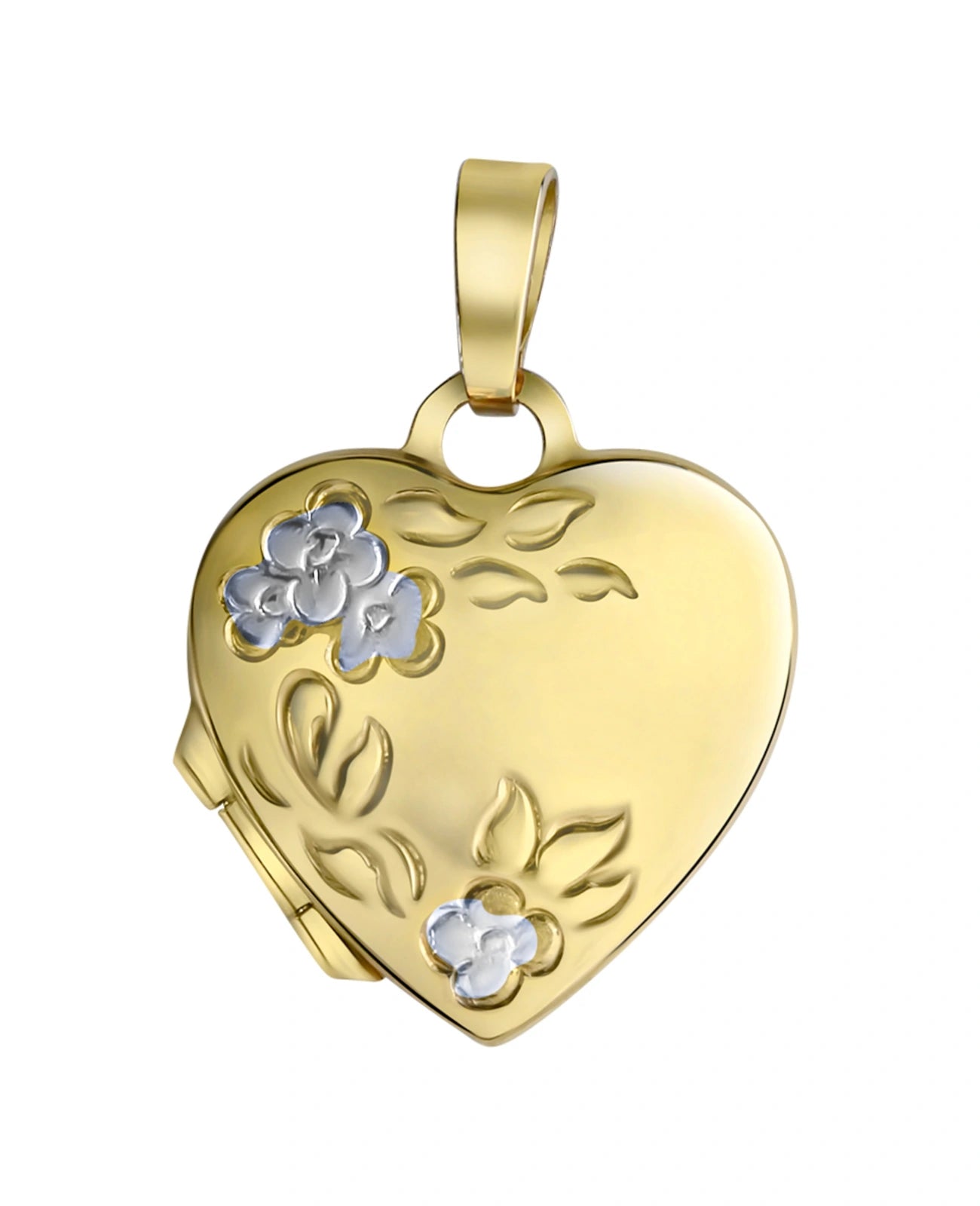 anhänger Herzform mit seitlichen Blumenmotiven