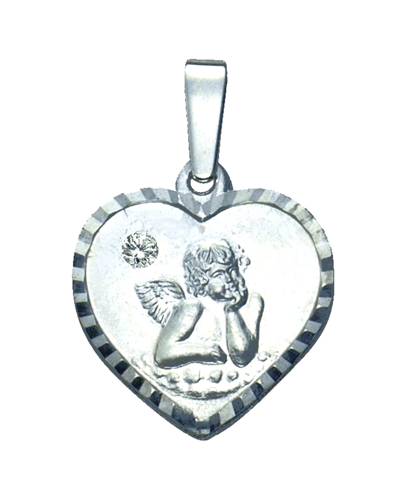 herztform schutzengel anhaenger mit zirkonia