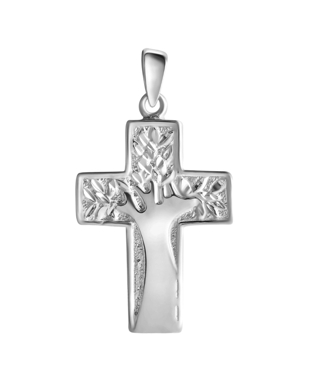 kantiges breites kreuz mit baummotiv