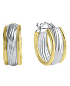 elegante creolen aus sterling silber rhodiniert teilweise vergoldet