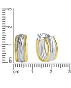 elegante creolen aus sterling silber rhodiniert teilweise vergoldet