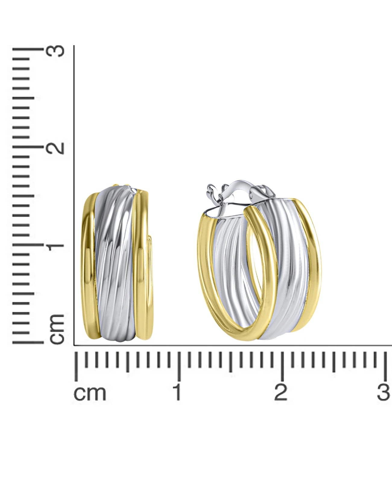 elegante creolen aus sterling silber rhodiniert teilweise vergoldet