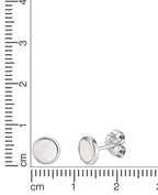 flache runde ohrstecker mit schwarzer einlage