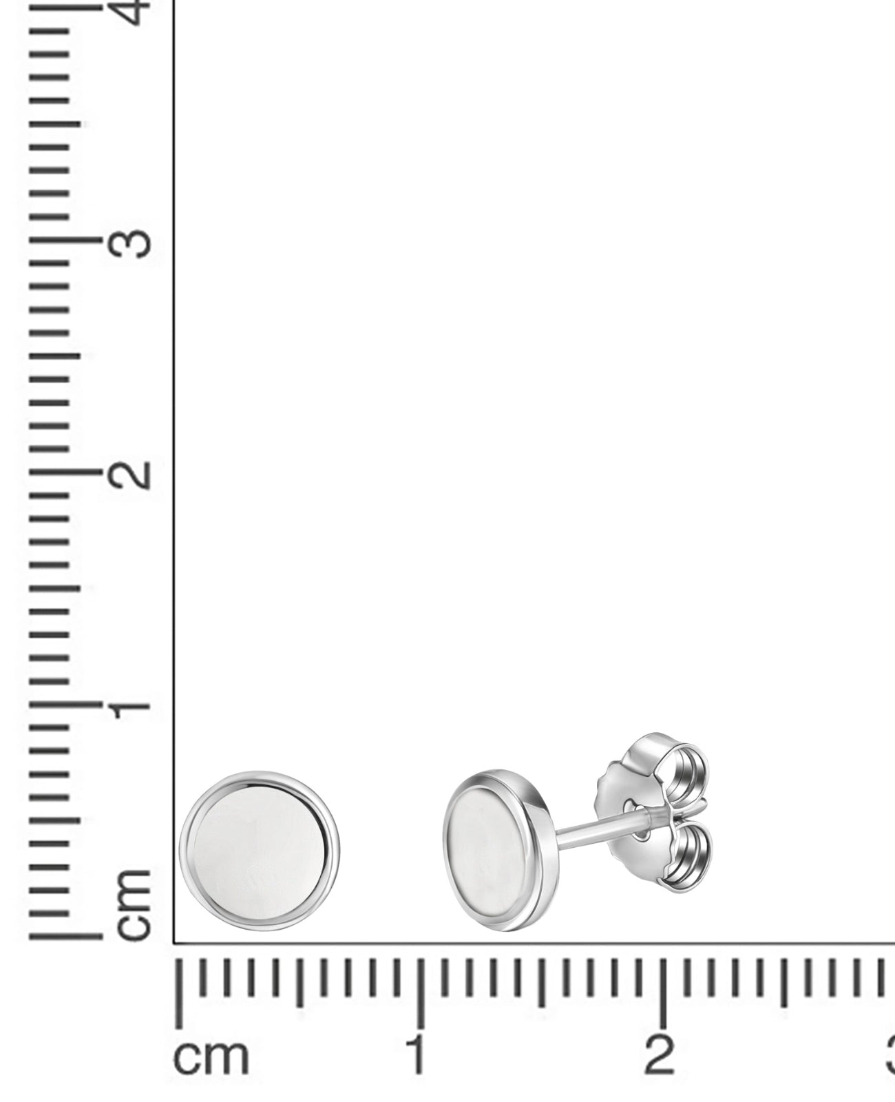 flache runde ohrstecker mit schwarzer einlage