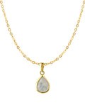 Ankerkette mit mondstein anhänger in Tropfenform