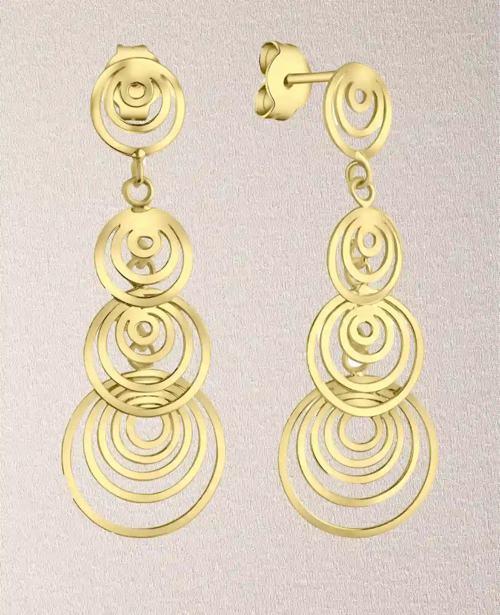 ohrstecker ohrhänger 4 verschieden große mehrfachringe untereinander