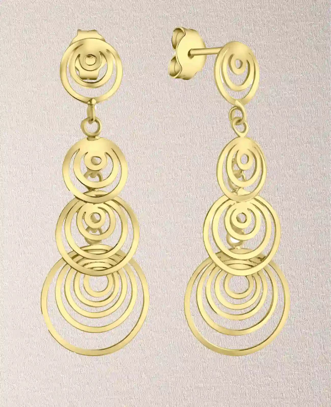 ohrstecker ohrhänger 4 verschieden große mehrfachringe untereinander