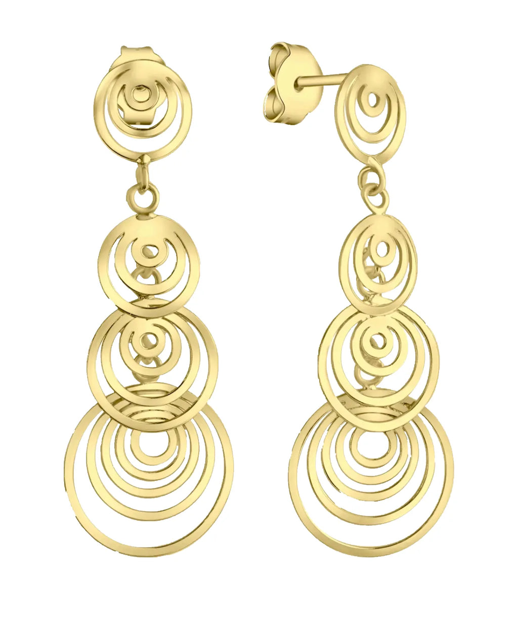 ohrstecker ohrhänger 4 verschieden große mehrfachringe untereinander