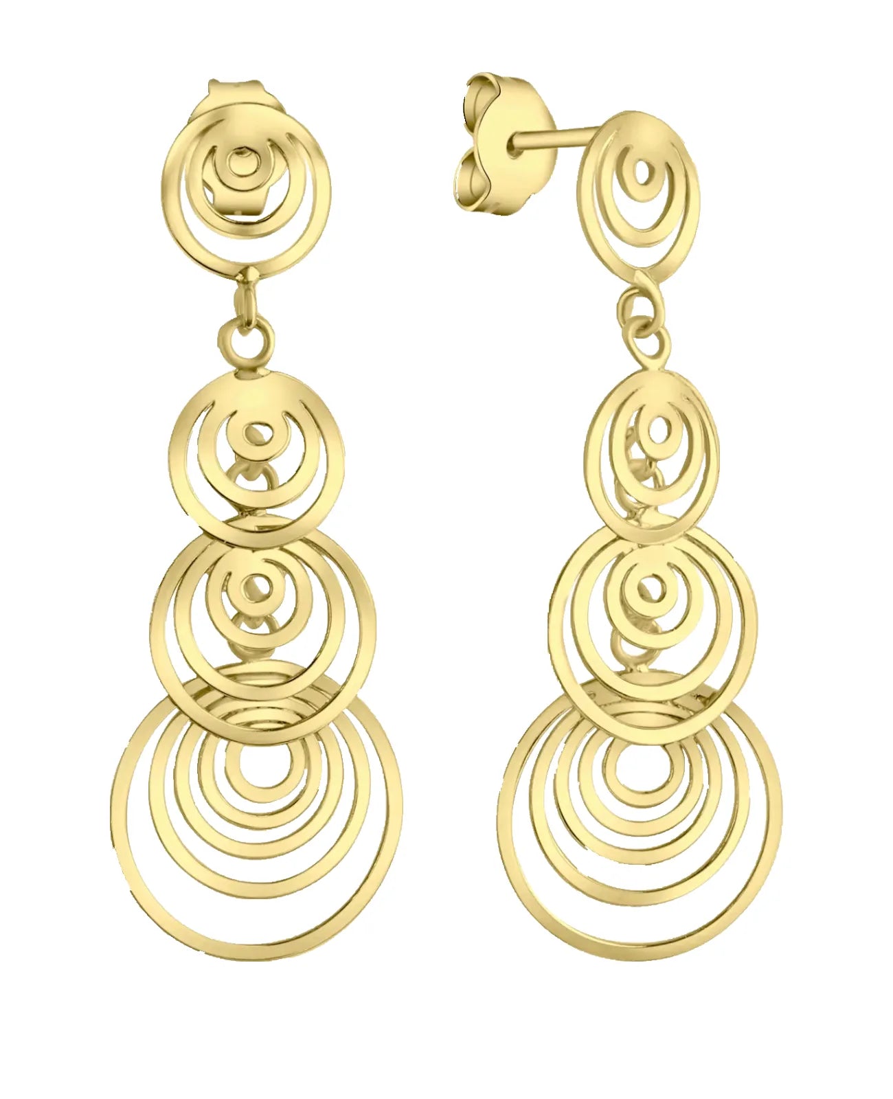 ohrstecker ohrhänger 4 verschieden große mehrfachringe untereinander