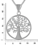 panzerkette mit runden anhänger baum des lebens mit 8 zirkonia steinen
