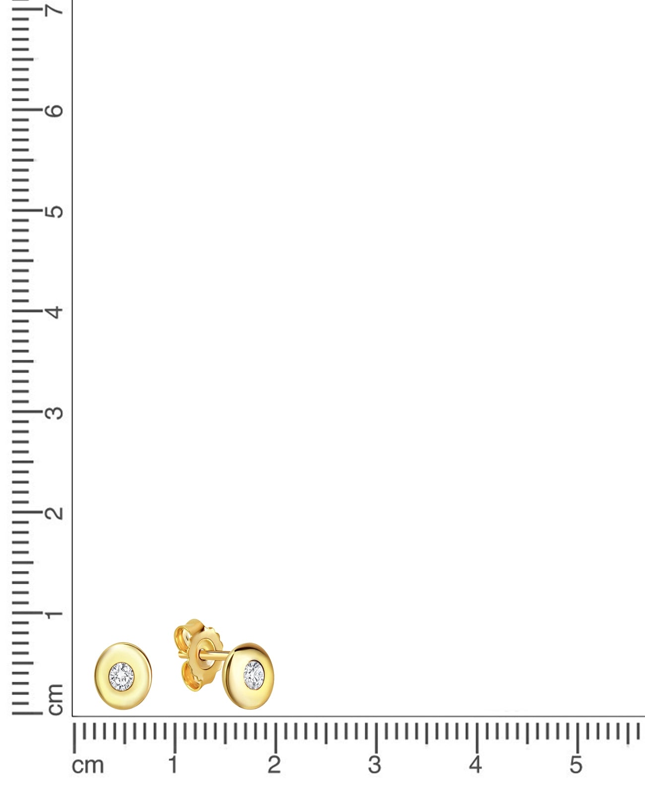 linsenfärmige ohrstecker zirkonia und breiter rand