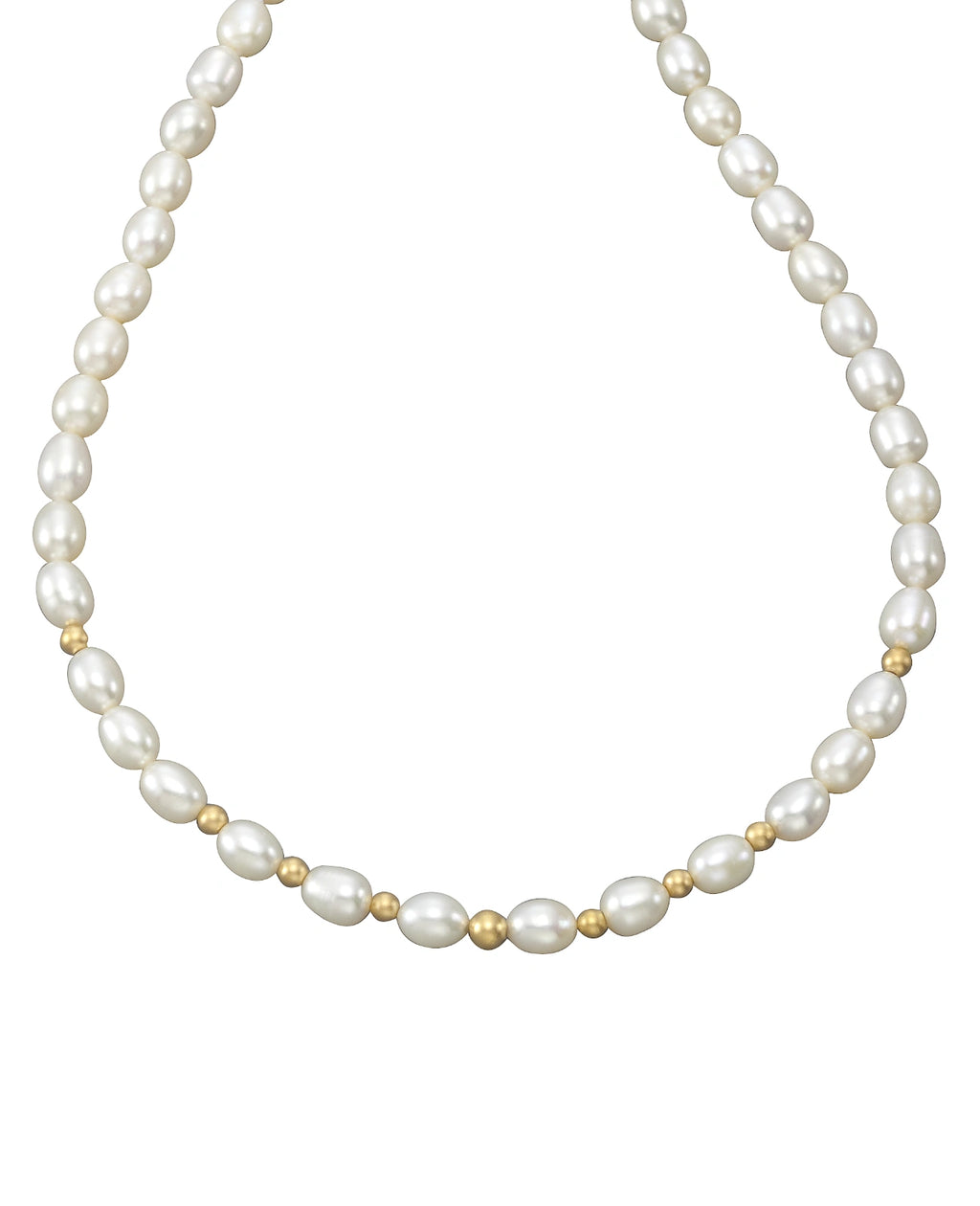 suesswasserzuchtperlen kette mit goldkugeln
