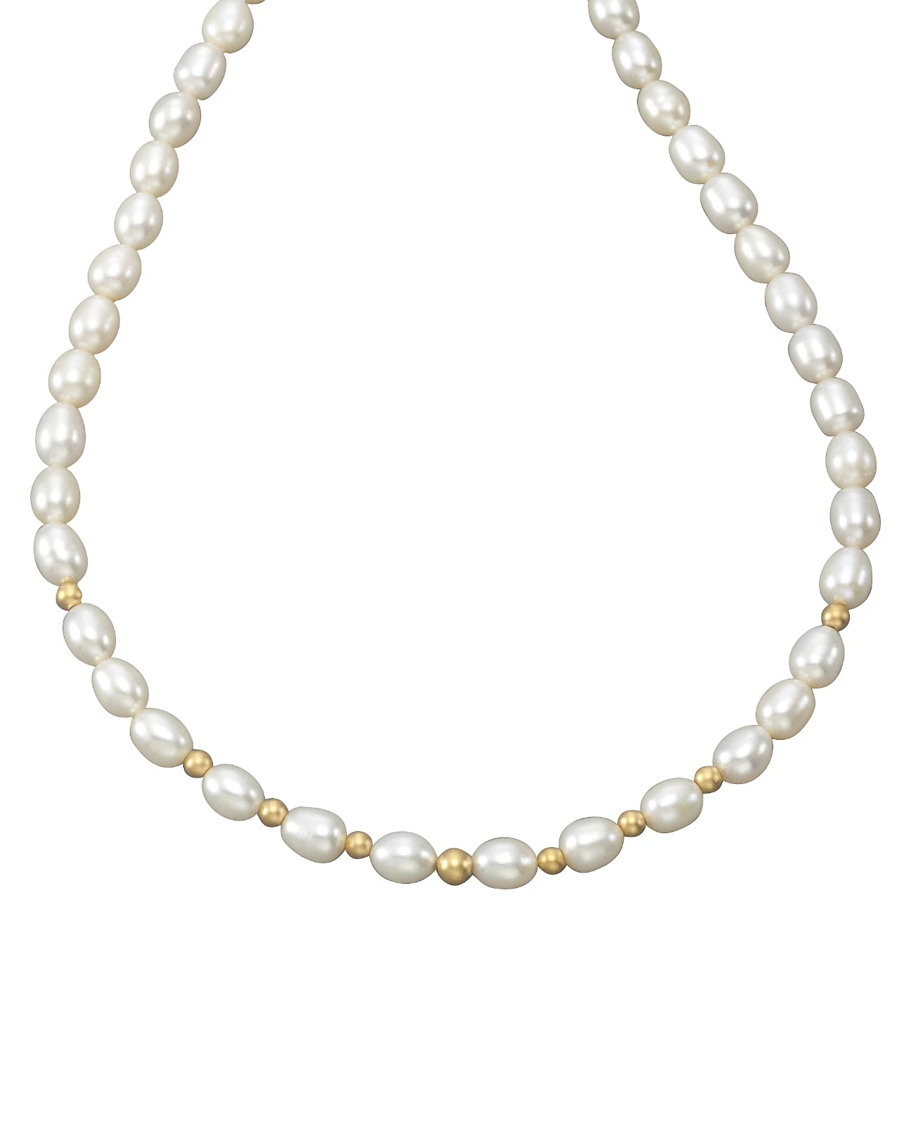 suesswasserzuchtperlen kette mit goldkugeln