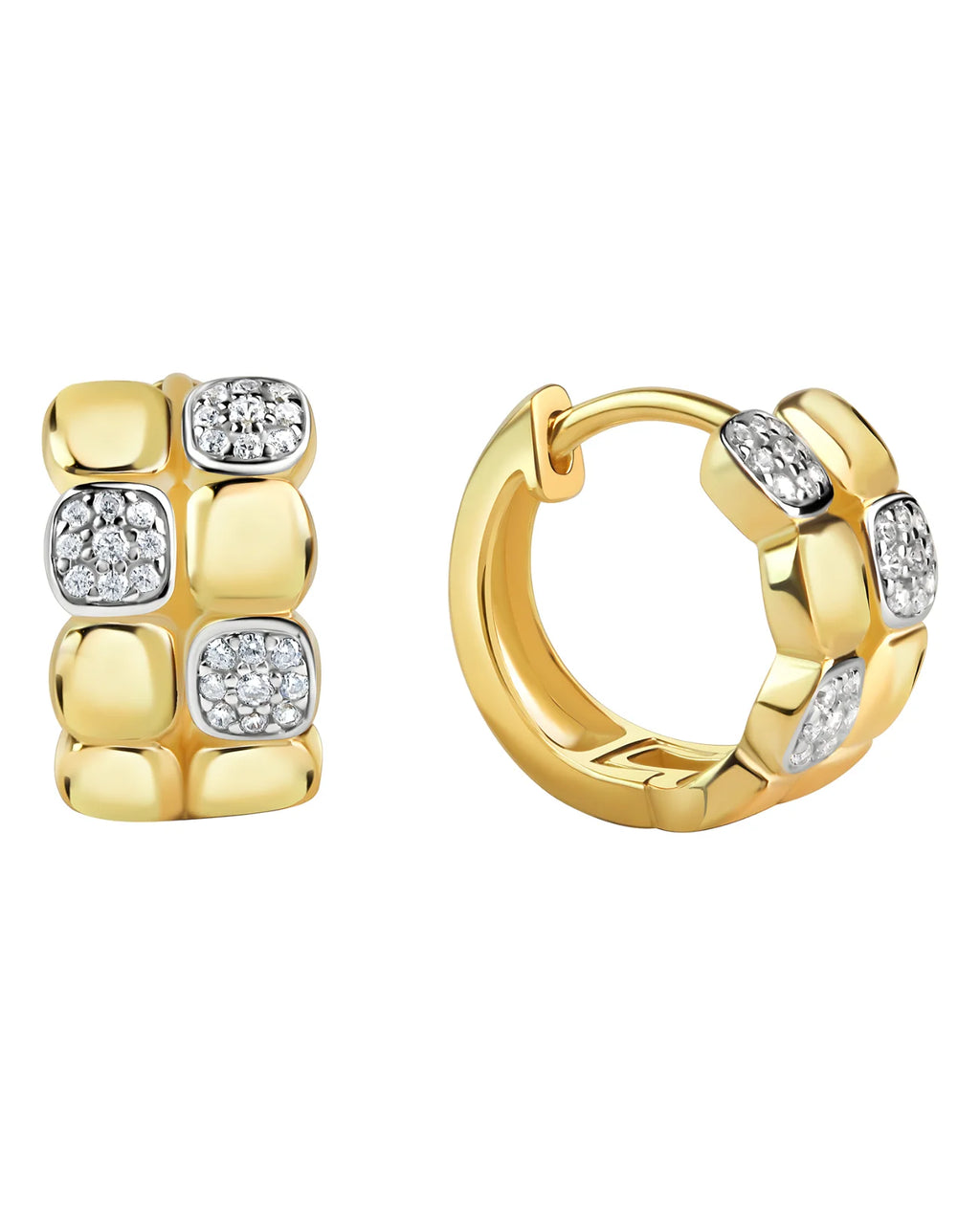 2 reihen mit je 4 Vierecken versetzt mit zirkonia steinen besetzt