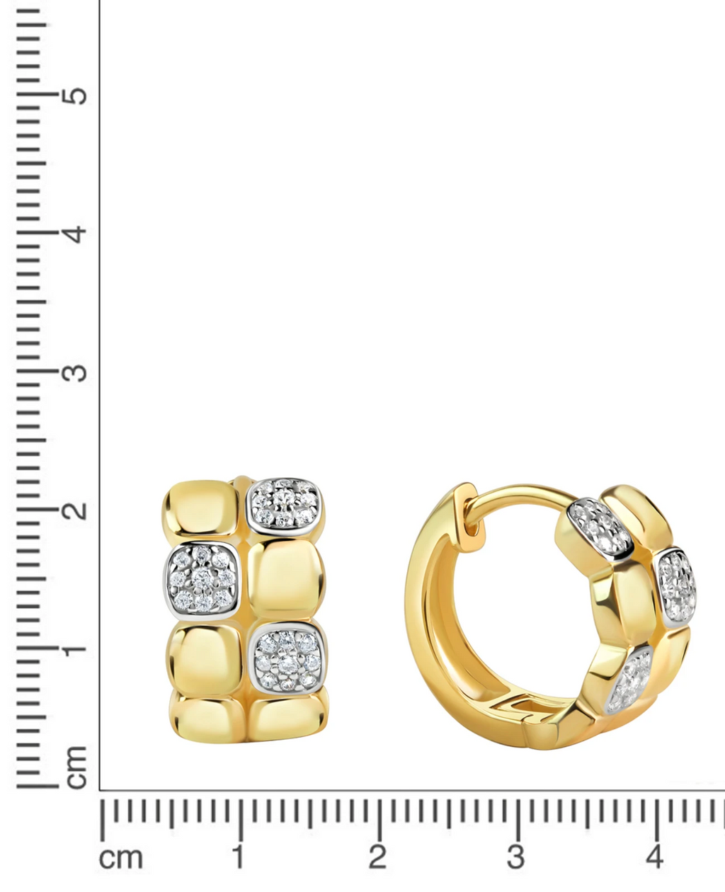 2 reihen mit je 4 Vierecken versetzt mit zirkonia steinen besetzt