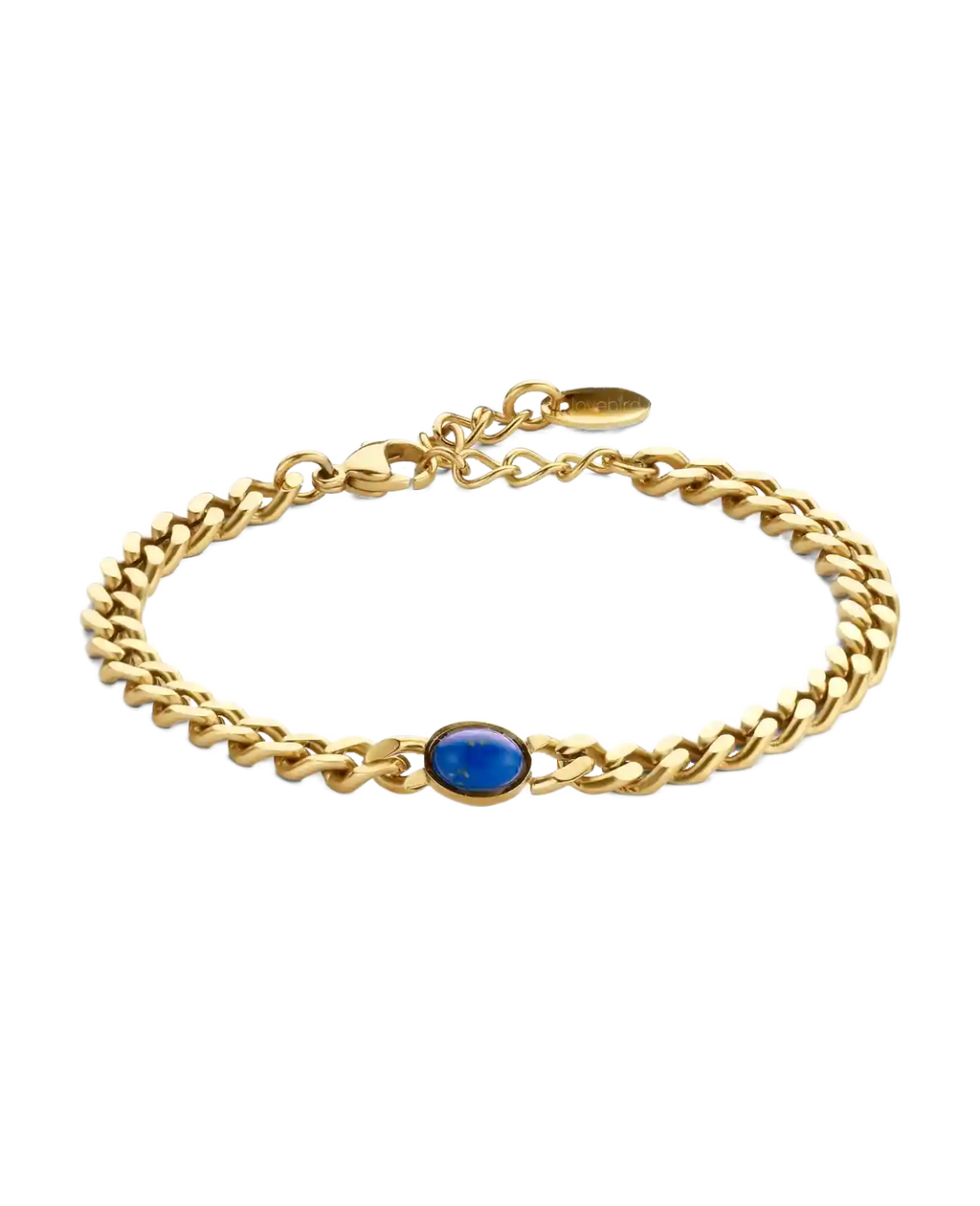 panzeramband mit ovalen lapis stein in der mitte