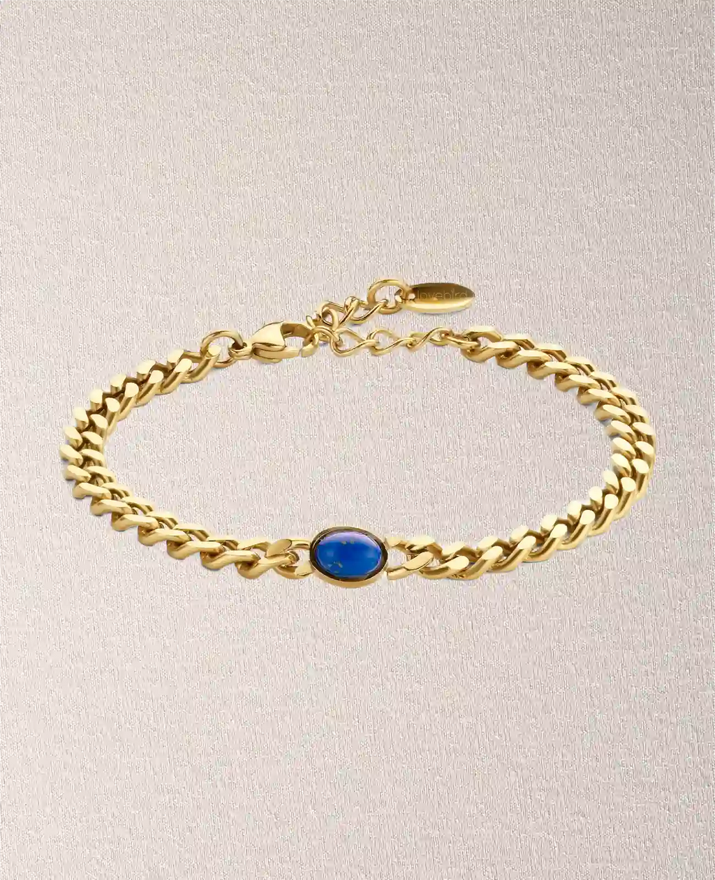 panzeramband mit ovalen lapis stein in der mitte