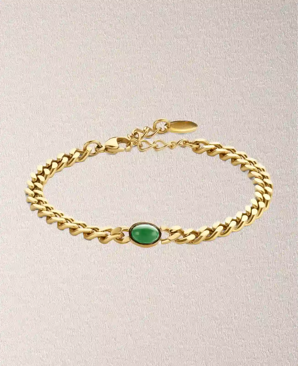 panzeramband mit ovalen Katzenauge stein in der mitte