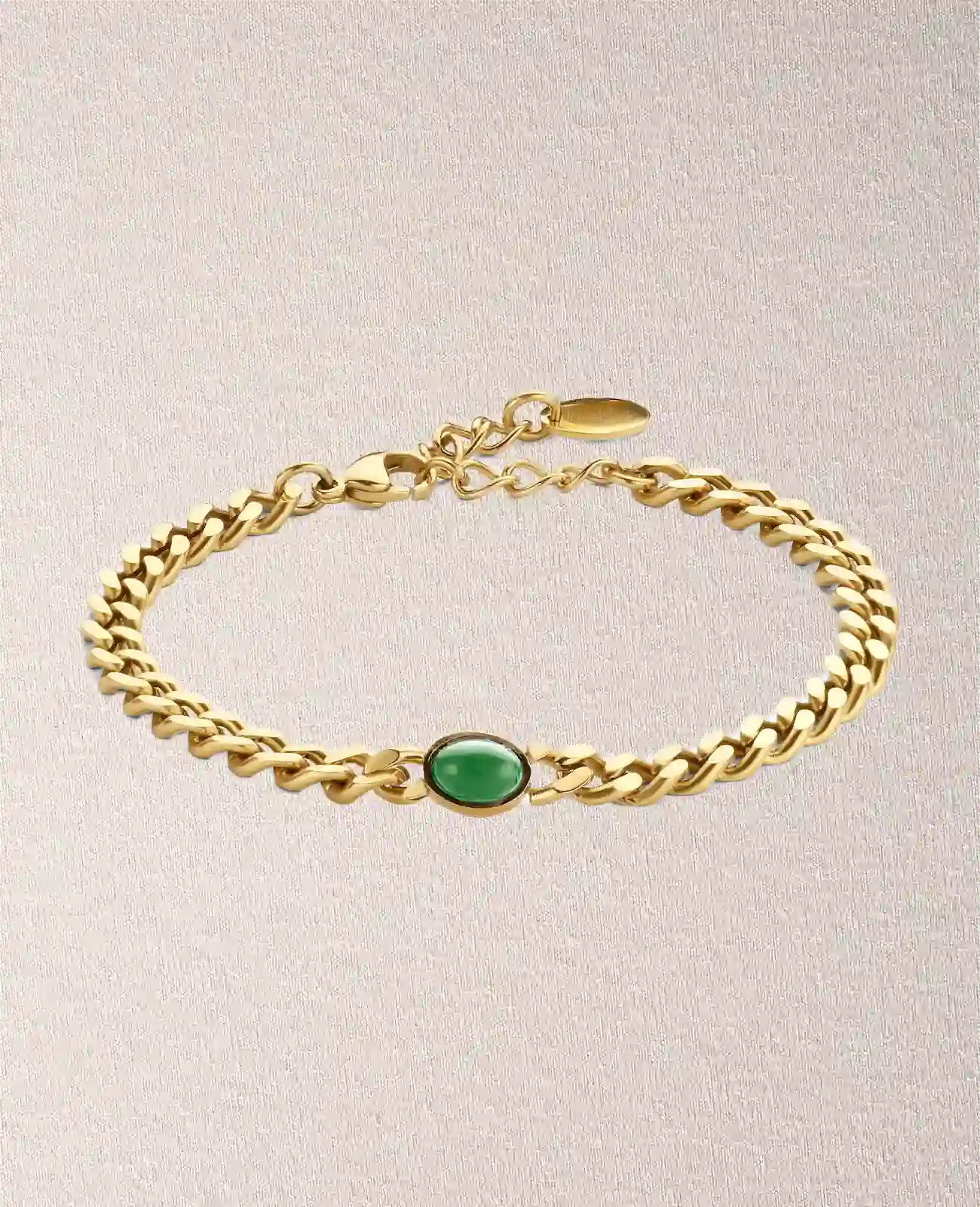 panzeramband mit ovalen Katzenauge stein in der mitte