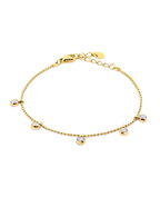 Kugel armband mit 5 runden zirkonia anhänger