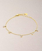 Kugel armband mit 5 runden zirkonia anhänger