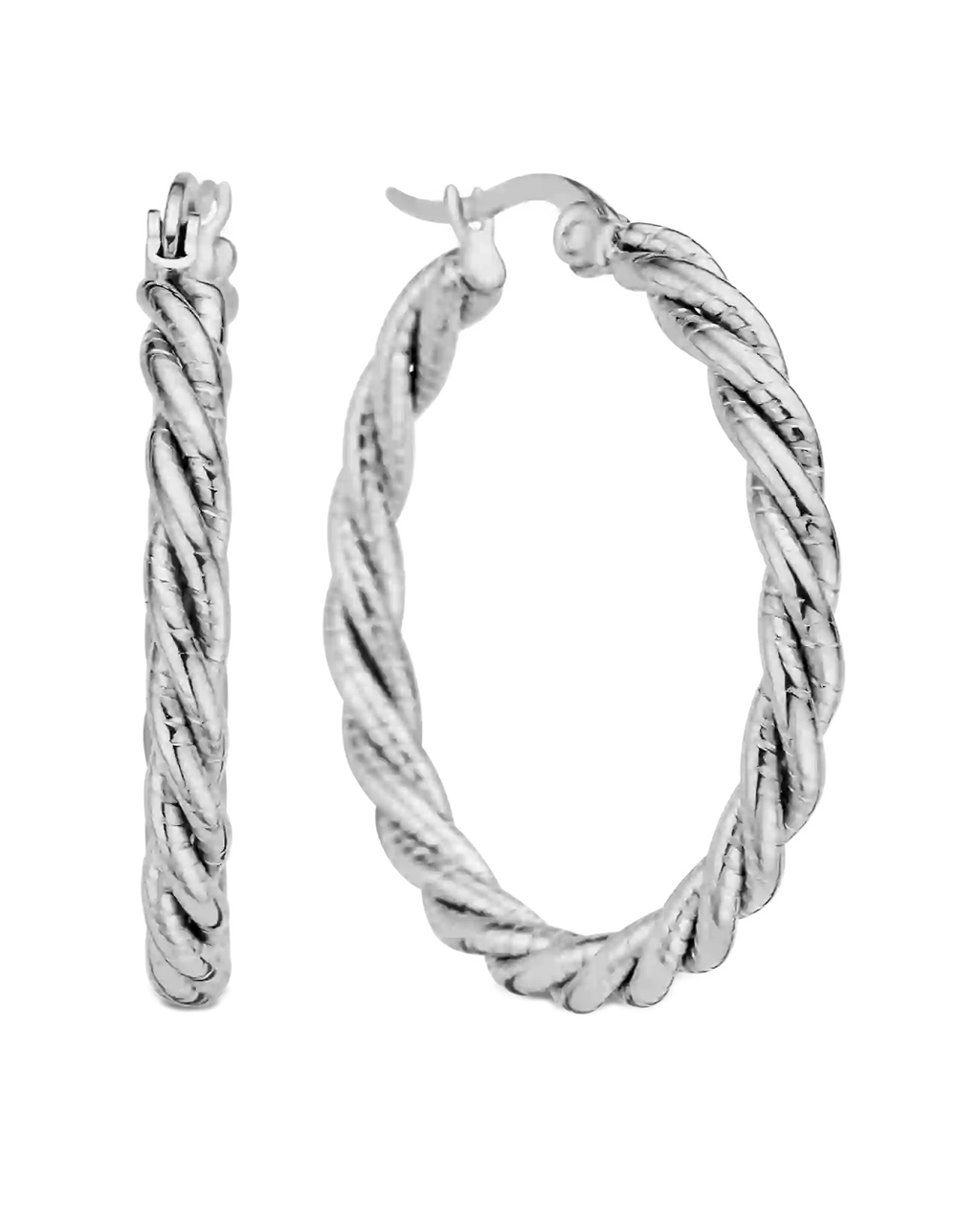 schmale gerillte creolen