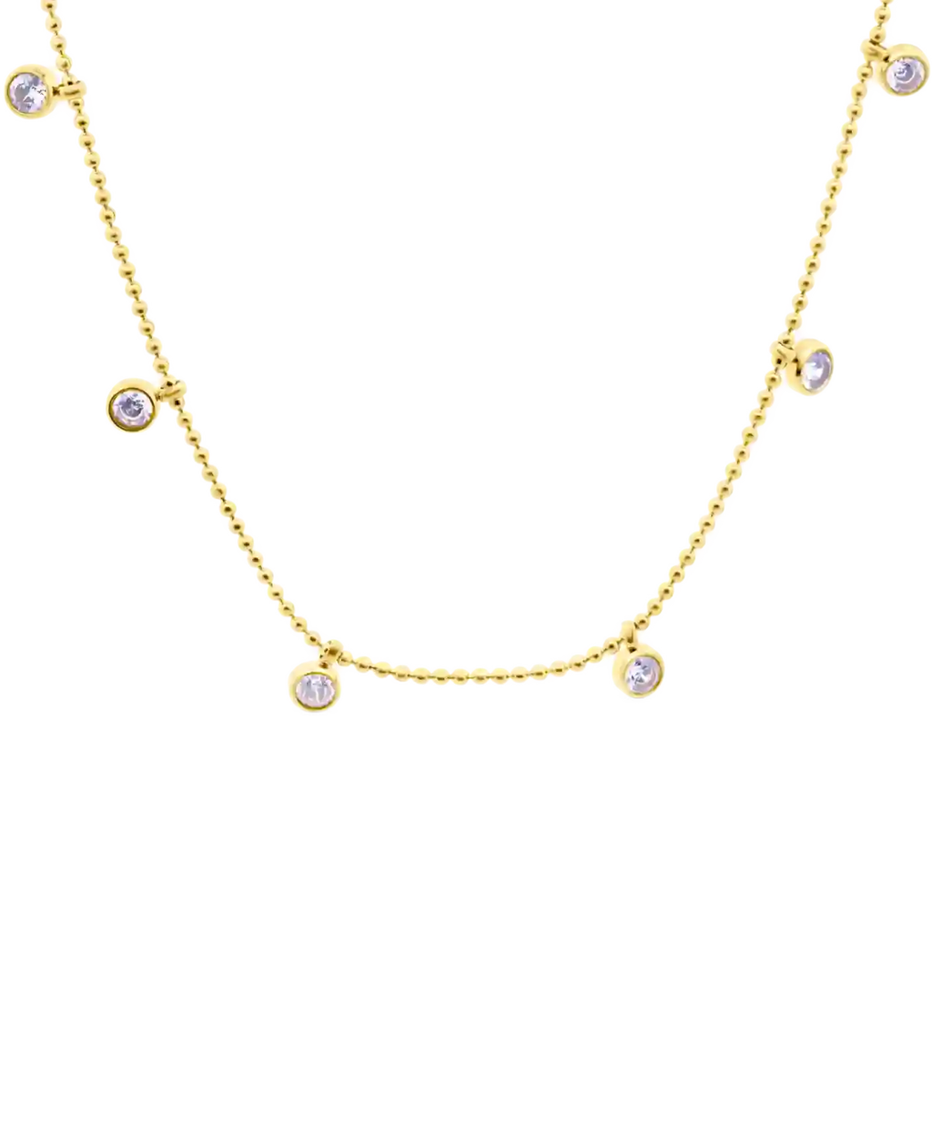 Kugel kette mit 6 runden zirkonia anhänger