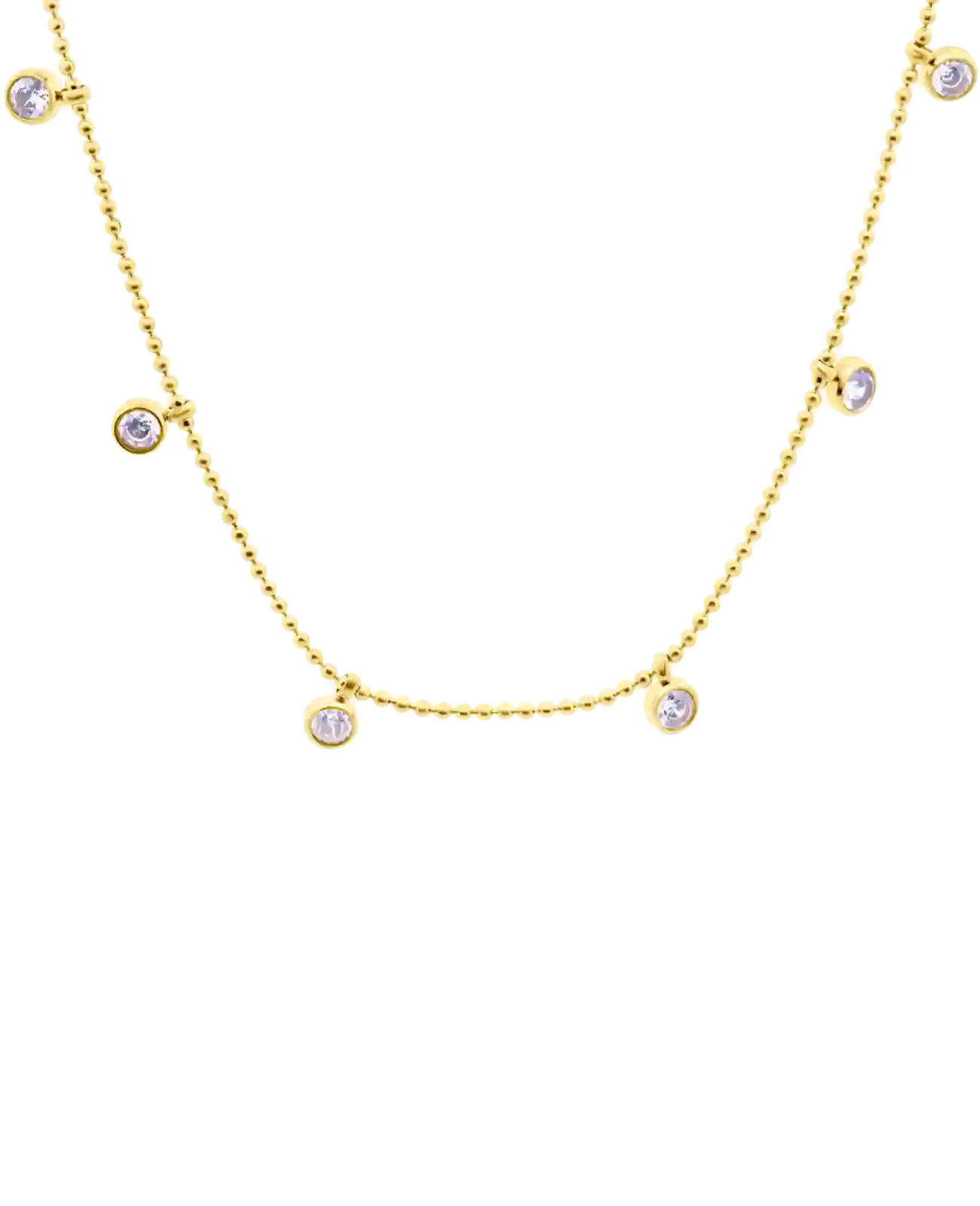 Kugel kette mit 6 runden zirkonia anhänger