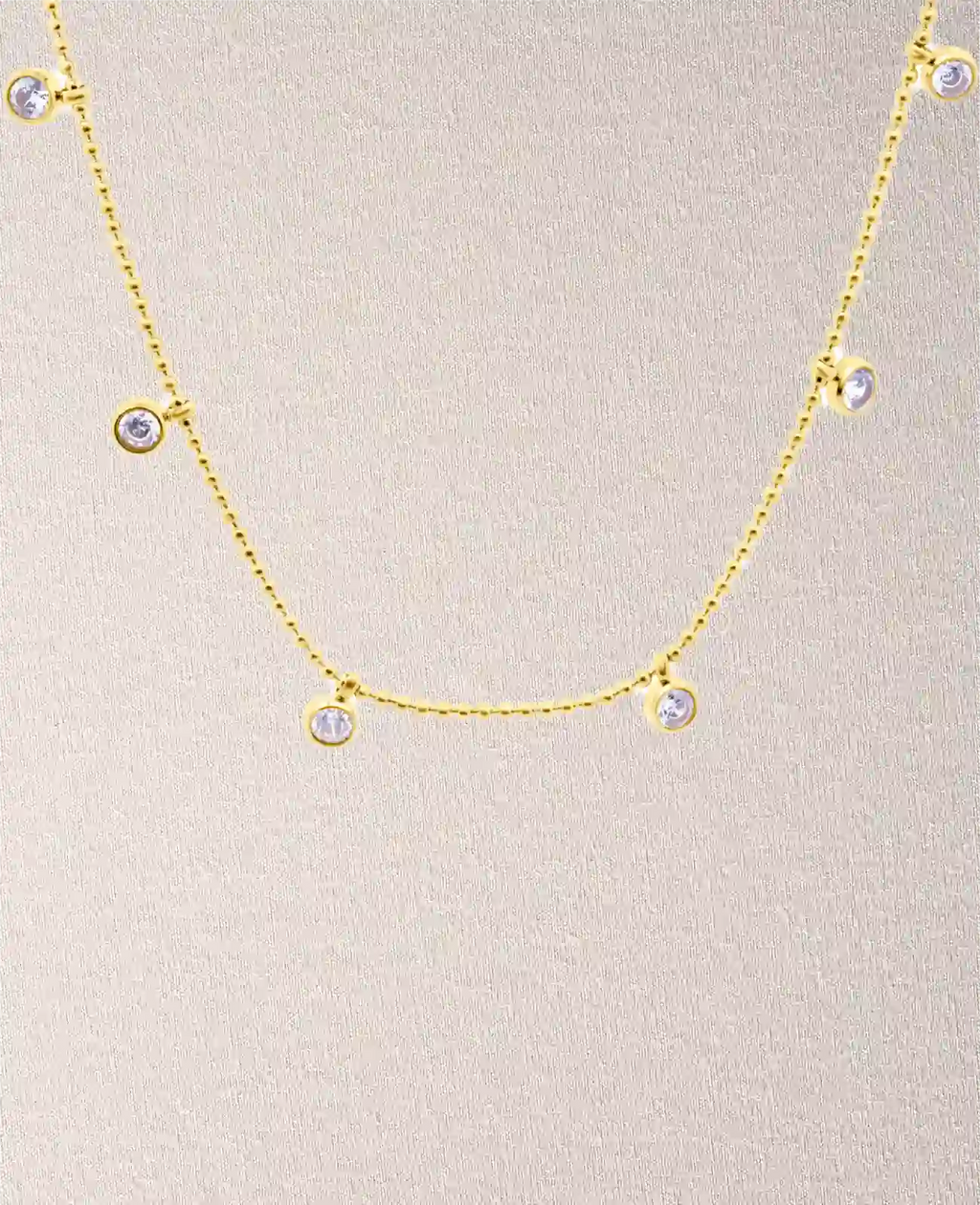 Kugel kette mit 6 runden zirkonia anhänger