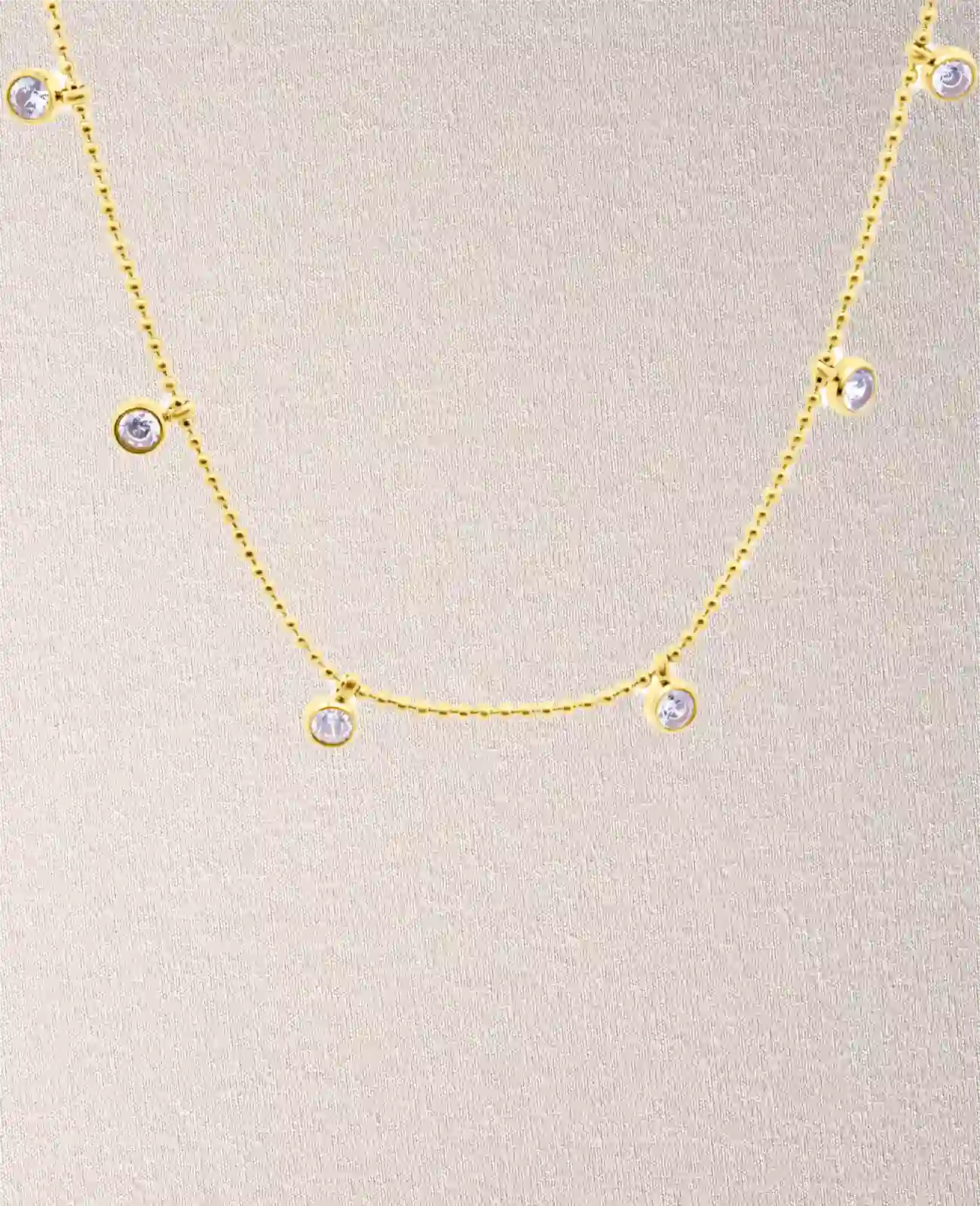 Kugel kette mit 6 runden zirkonia anhänger