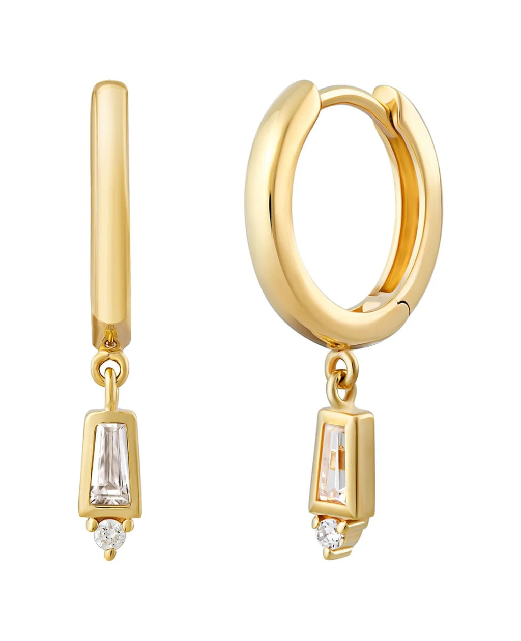 creolen mit beweglichen unterteil zirkonia eckig und rund