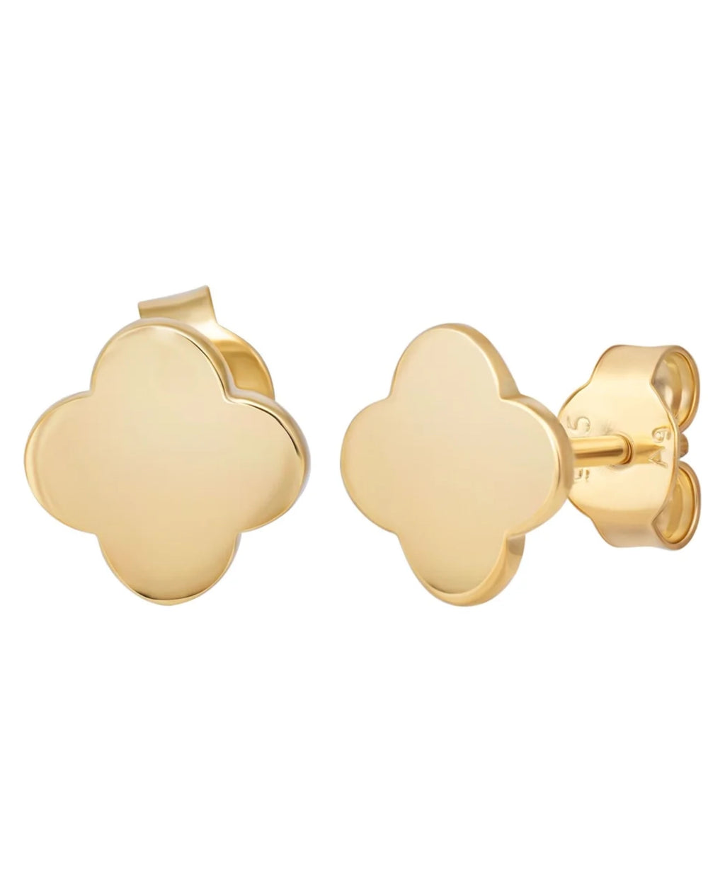Ohrstecker flaches Kleeblatt