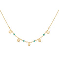 ankerkette mit 4 amazonit und 5 gold Plättchen
