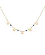 ankerkette mit 4 Lapislazuli und 5 gold Plättchen