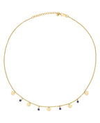 ankerkette mit 4 Lapislazuli und 5 gold Plättchen