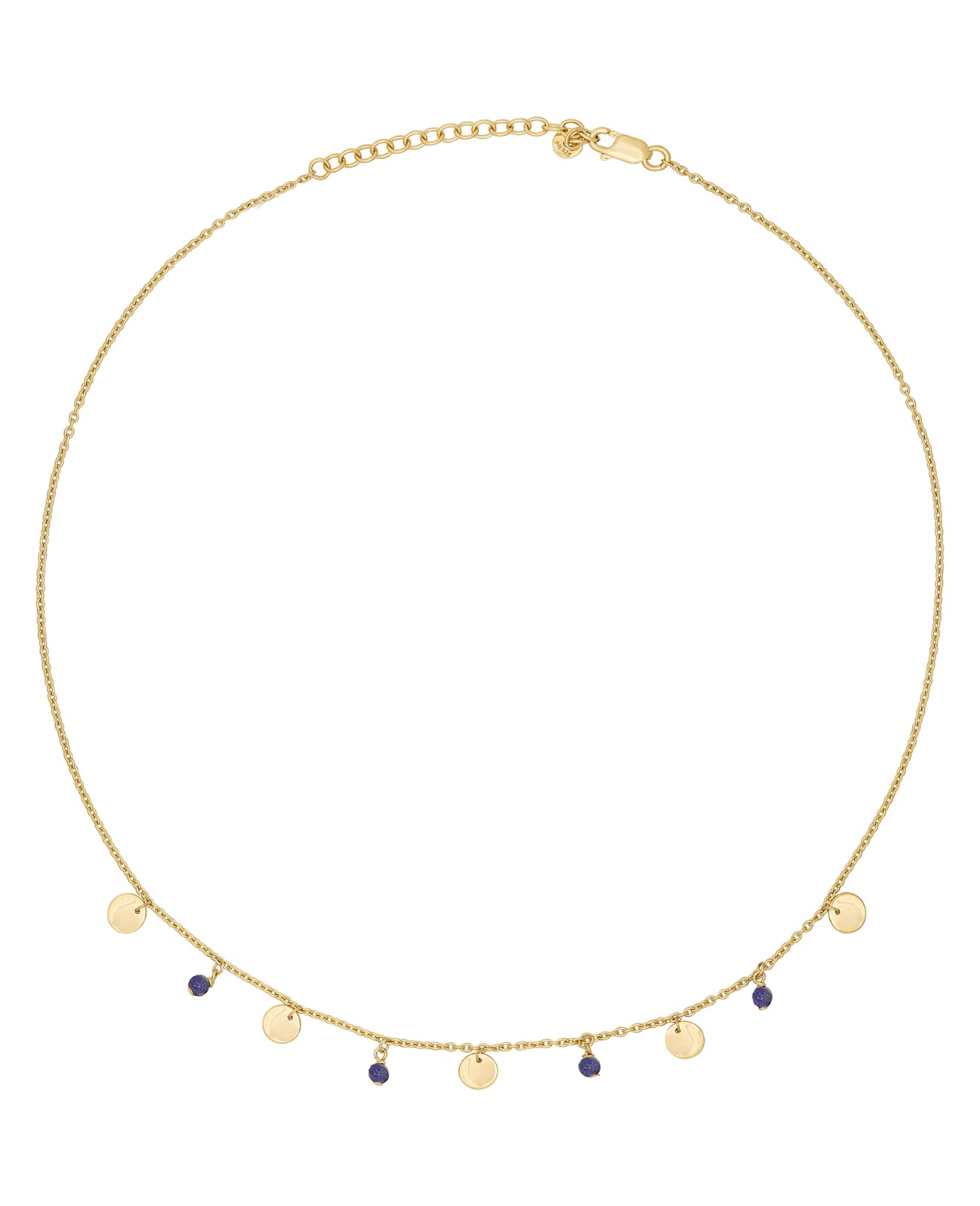 ankerkette mit 4 Lapislazuli und 5 gold Plättchen