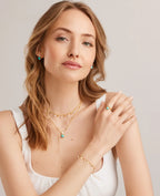 anker armkette mit 4 Chalcedon und 5 Plättchen