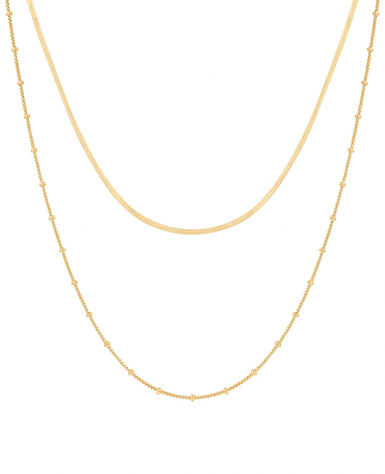 Zweireihige kette goldfarben mit karabiner verschluss