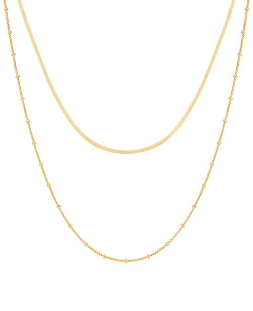 Zweireihige kette goldfarben mit karabiner verschluss