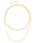 Zweireihige kette goldfarben mit karabiner verschluss
