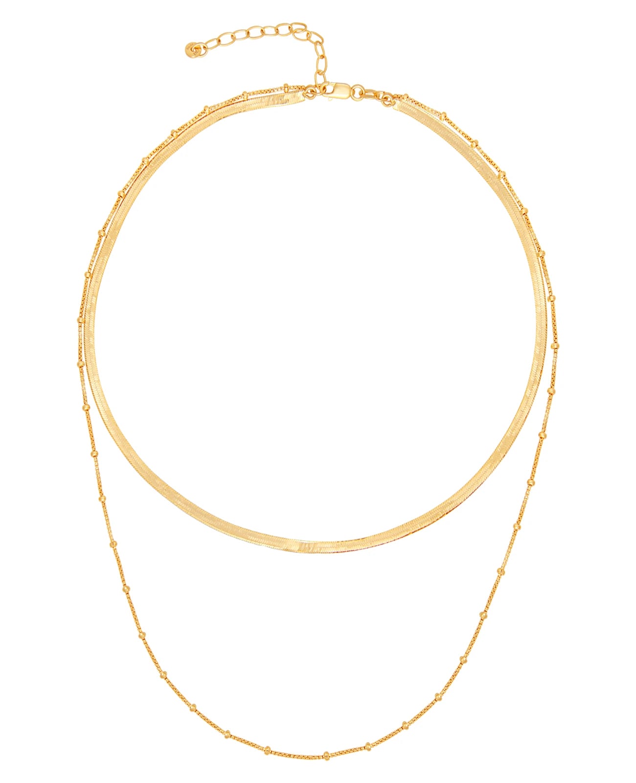 Zweireihige kette goldfarben mit karabiner verschluss
