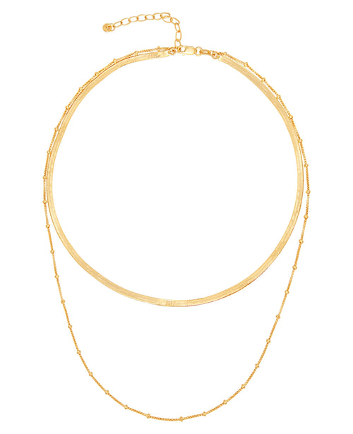 Zweireihige kette goldfarben mit karabiner verschluss