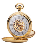 taschenuhr gold mit sprungdeckel vorne und rückseite