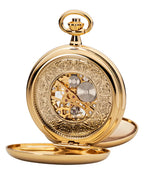 taschenuhr gold mit sprungdeckel vorne und rückseite