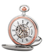 handaufzug taschenuhr skelettwerk sprungdeckel vorne und rückseite