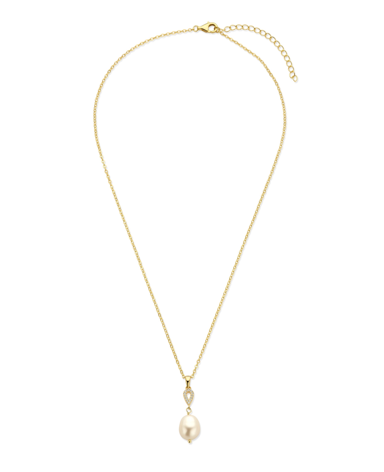 Ankerkette mit tropfenförmigen anhänger und ovale süßwasserzuchtperle