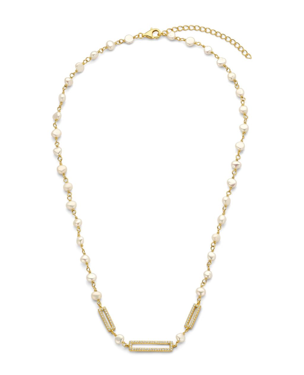 ankerkette mit 3 rechteckigen offenen zirkonia besetzten platten