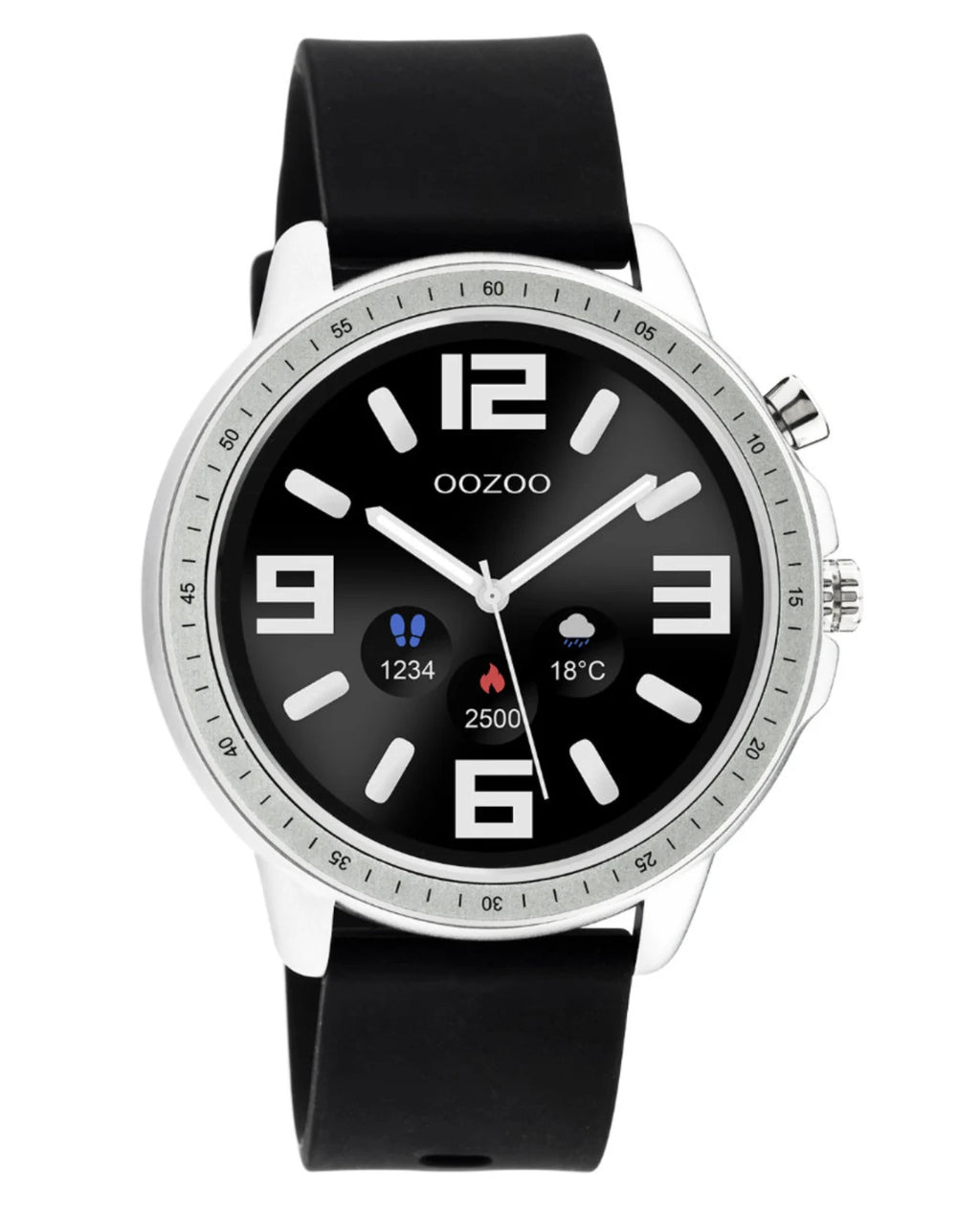 rundes gehäuse Kautschuk uhrenarmband schwarz